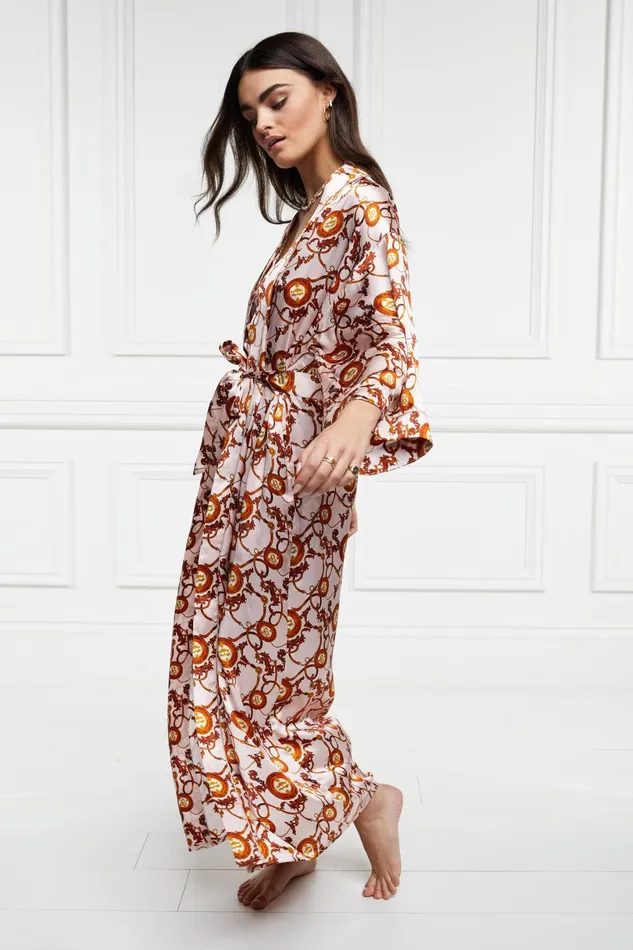 Holland Cooper Sleepwear Women Silk Full Length Dressing Gown Blush Holland Cooper Sleepwear Women Silk Full Length Dressing Gown Blush