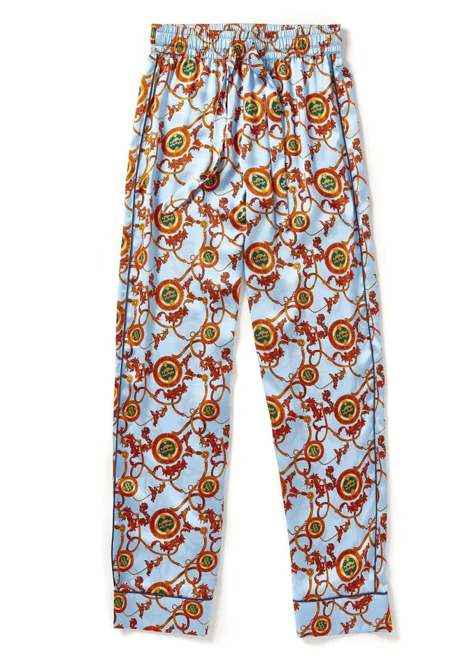 Holland Cooper Sleepwear Women Silk Pyjama Trouser Sky Blue