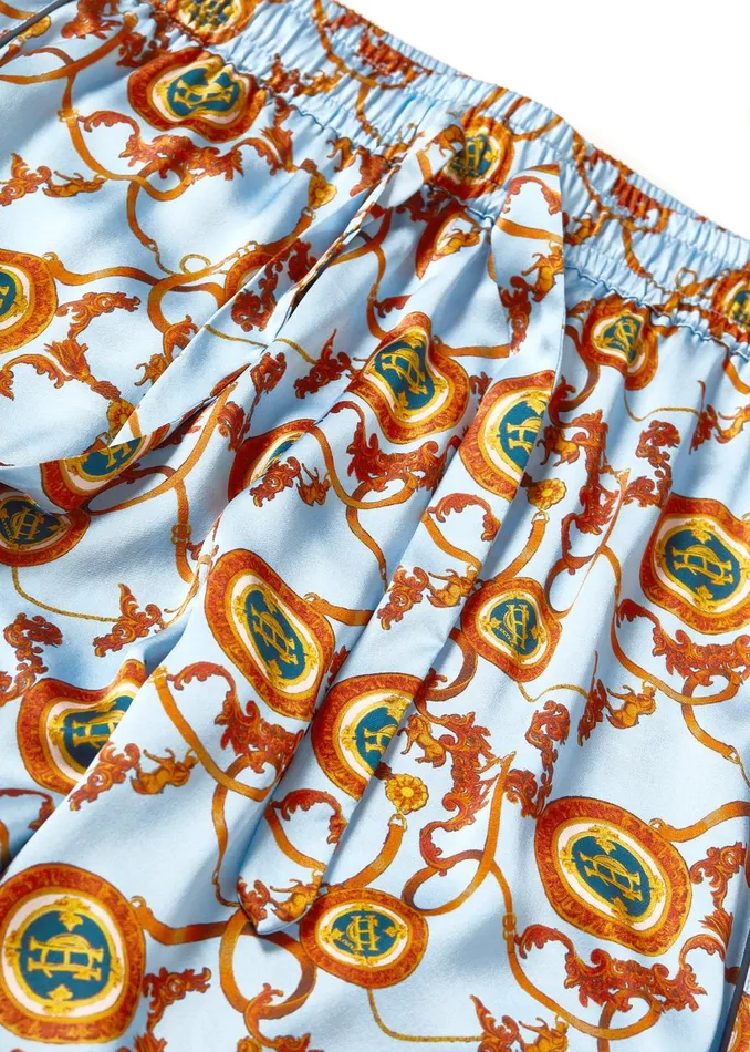 Holland Cooper Sleepwear Women Silk Pyjama Trouser Sky Blue