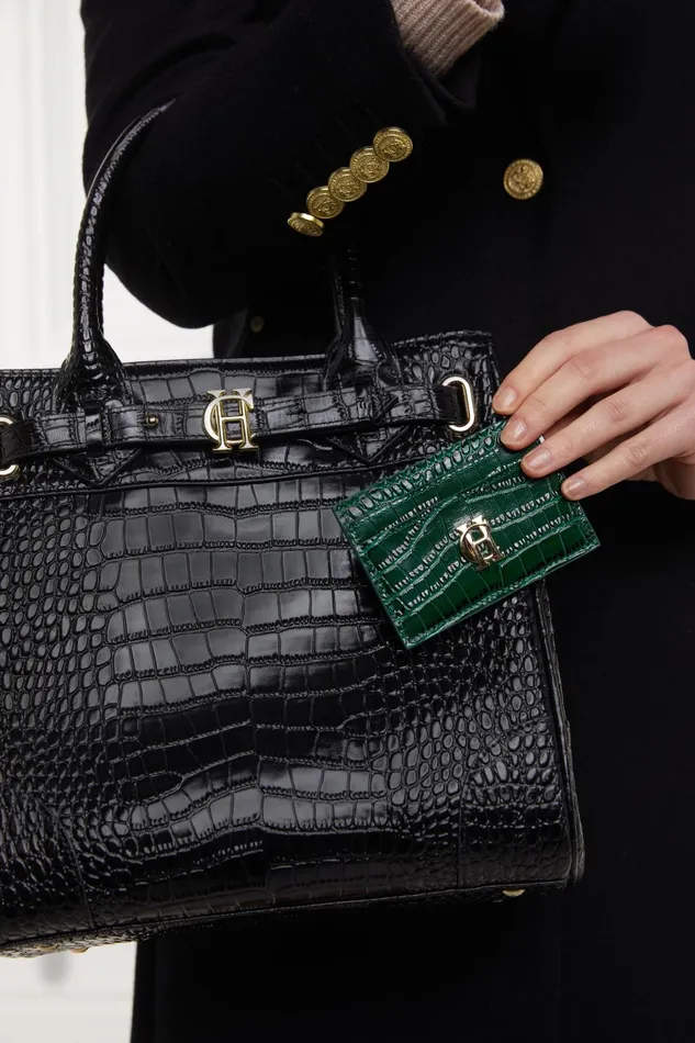 Holland Cooper Small Leather Goods WomenMen Chelsea Card Holder Emerald Croc Holland Cooper Small Leather Goods WomenMen Chelsea Card Holder Emerald Croc