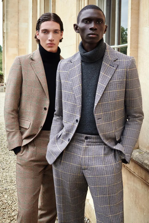 Holland Cooper Tailored Trousers Men The Classic Trouser Prince Of Wales Navy Holland Cooper Tailored Trousers Men The Classic Trouser Prince Of Wales Navy