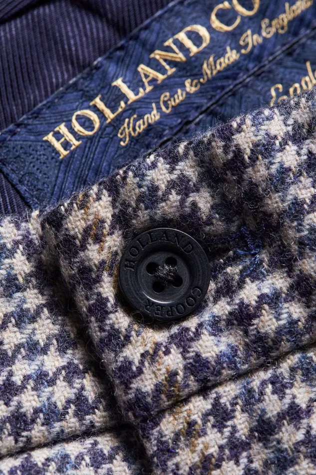 Holland Cooper Tailored Trousers Men The Classic Trouser Prince Of Wales Navy Holland Cooper Tailored Trousers Men The Classic Trouser Prince Of Wales Navy