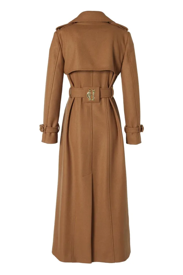 Holland Cooper Tailoring Women Full Length Chelsea Trench Coat Dark Camel