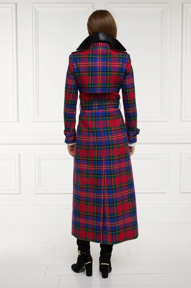 Holland Cooper Tailoring Women Full Length Marlborough Trench Coat Macpherson Tartan