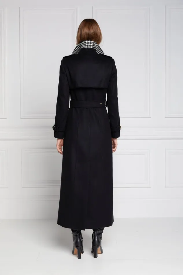 Holland Cooper Tailoring Women Full Length Marlborough Trench Coat Soft Black