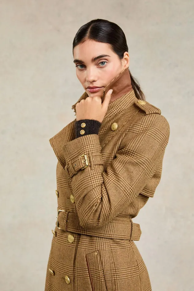 Holland Cooper Tailoring Women Full Length Marlborough Trench Coat Tawny