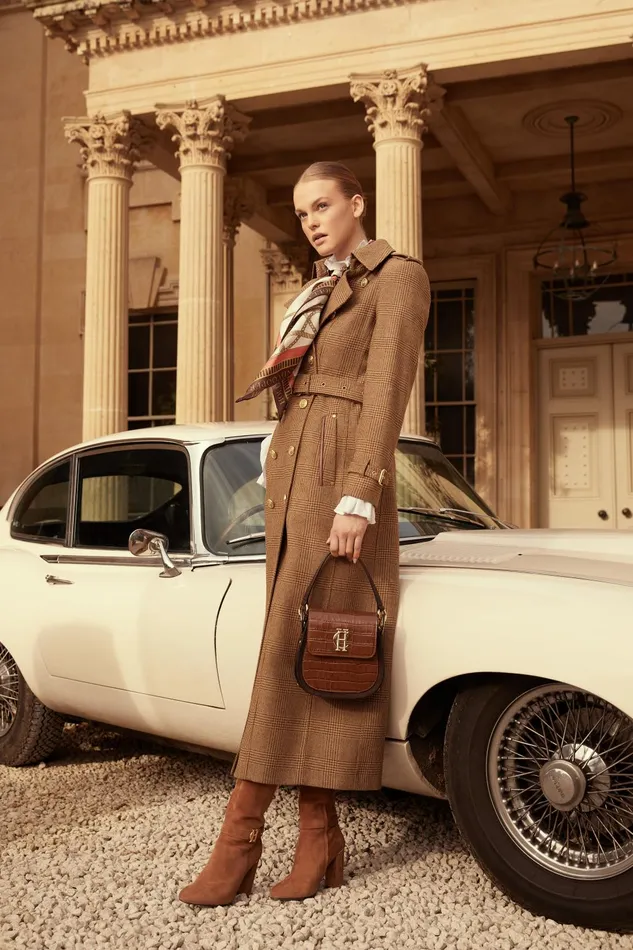 Holland Cooper Tailoring Women Full Length Marlborough Trench Coat Tawny