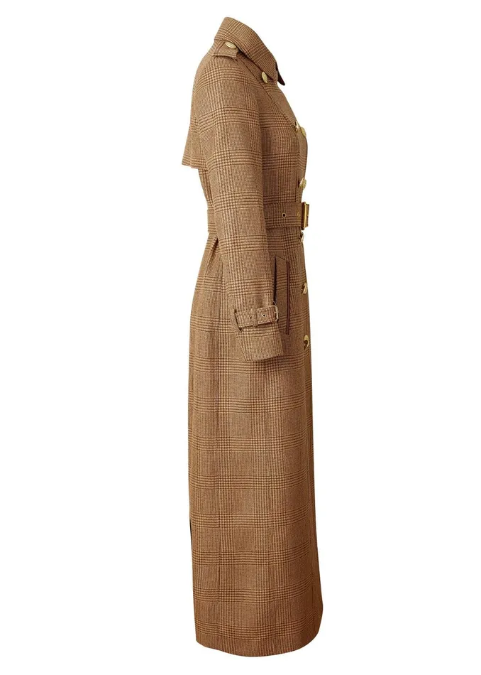 Holland Cooper Tailoring Women Full Length Marlborough Trench Coat Tawny