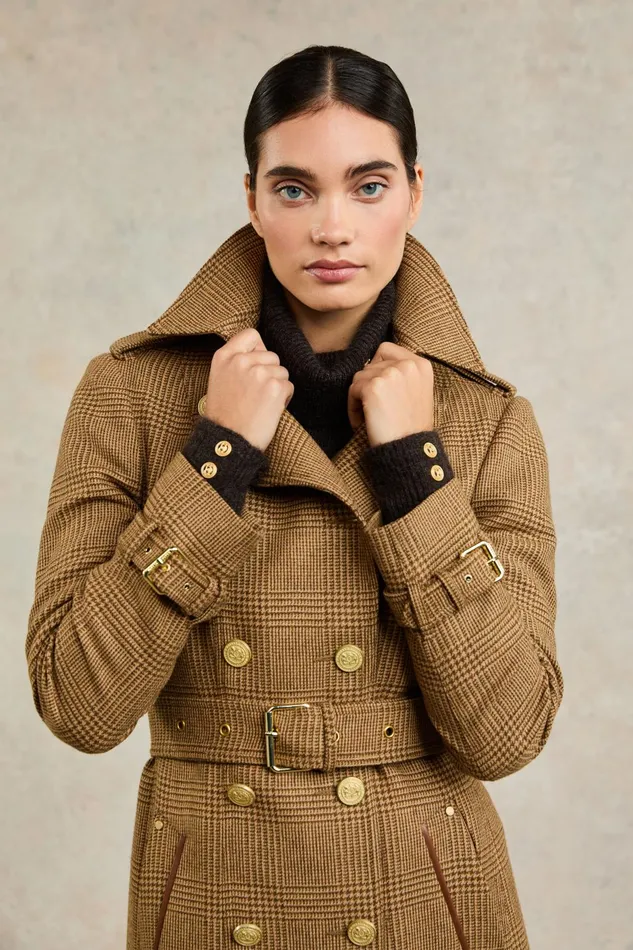 Holland Cooper Tailoring Women Full Length Marlborough Trench Coat Tawny