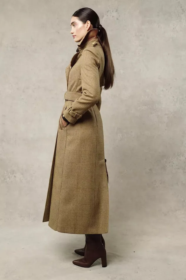 Holland Cooper Tailoring Women Full Length Marlborough Trench Coat Tawny