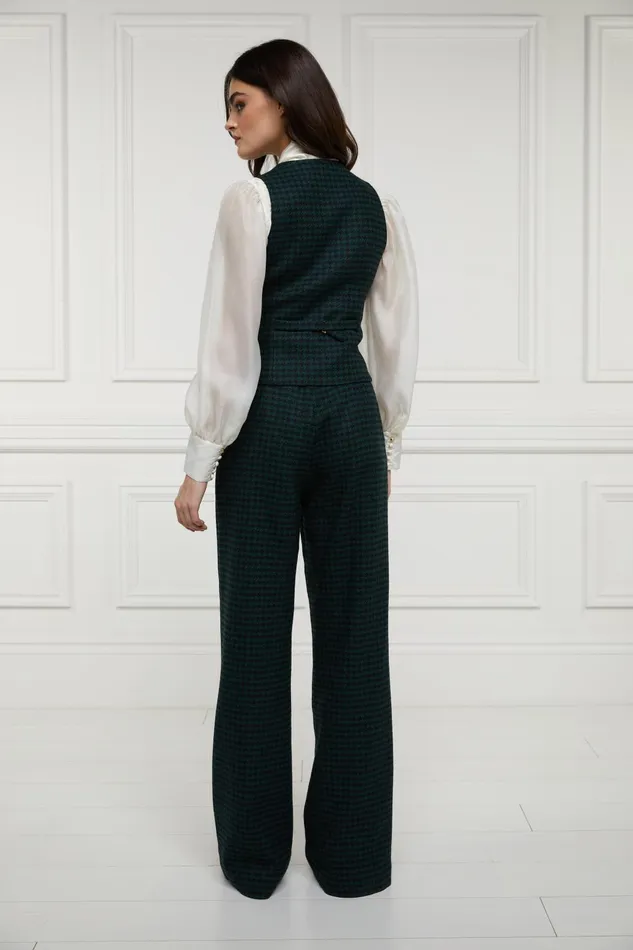 Holland Cooper Tailoring Women Hampton Waistcoat Emerald Houndstooth Holland Cooper Tailoring Women Hampton Waistcoat Emerald Houndstooth