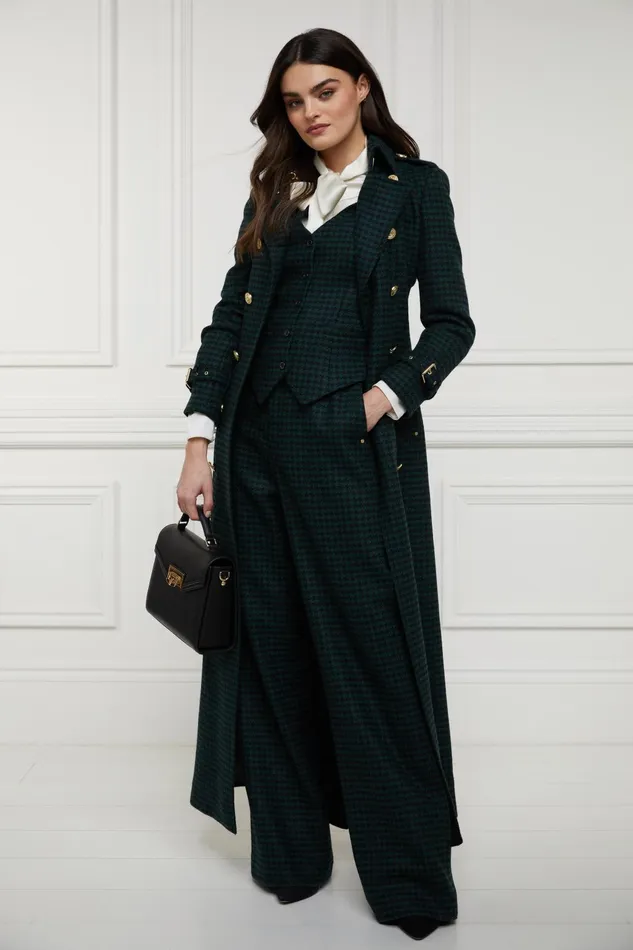 Holland Cooper Tailoring Women Hampton Waistcoat Emerald Houndstooth Holland Cooper Tailoring Women Hampton Waistcoat Emerald Houndstooth