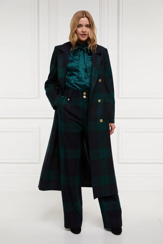Holland Cooper Tailoring Women High Waisted Straight Trouser Blackwatch Holland Cooper Tailoring Women High Waisted Straight Trouser Blackwatch
