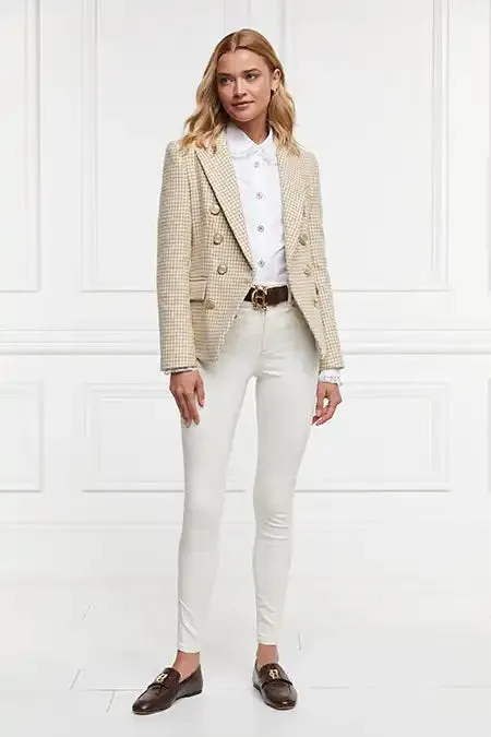 Holland Cooper Tailoring Women Knightsbridge Blazer Camel Puppy Tooth