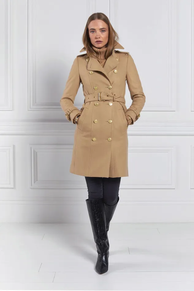 Holland Cooper Tailoring Women Marlborough Trench Coat Camel