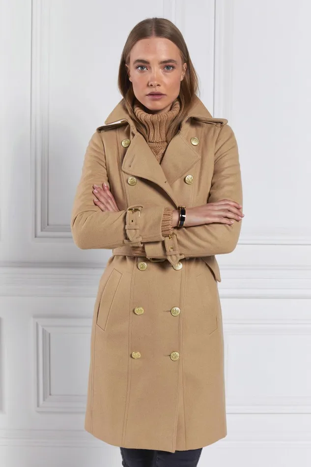 Holland Cooper Tailoring Women Marlborough Trench Coat Camel