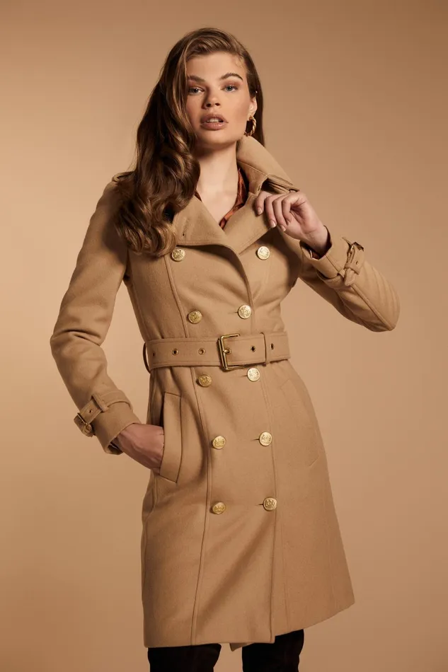Holland Cooper Tailoring Women Marlborough Trench Coat Camel