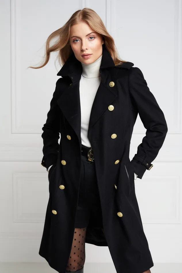 Holland Cooper Tailoring Women Marlborough Trench Coat Soft Black