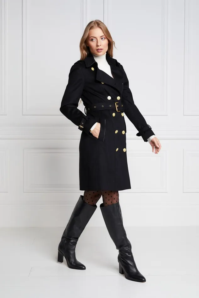 Holland Cooper Tailoring Women Marlborough Trench Coat Soft Black