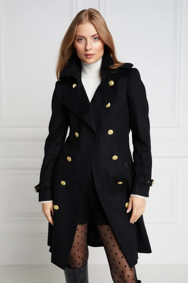 Holland Cooper Tailoring Women Marlborough Trench Coat Soft Black