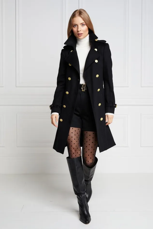 Holland Cooper Tailoring Women Marlborough Trench Coat Soft Black