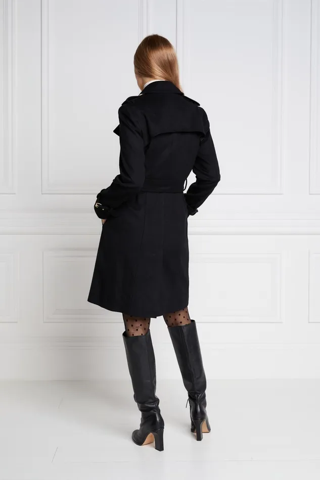 Holland Cooper Tailoring Women Marlborough Trench Coat Soft Black