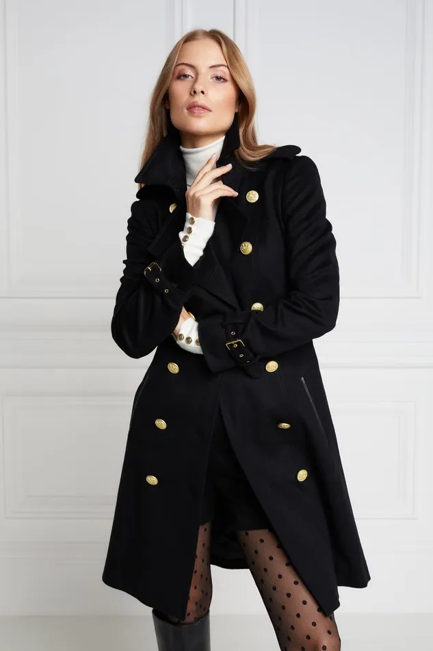 Holland Cooper Tailoring Women Marlborough Trench Coat Soft Black