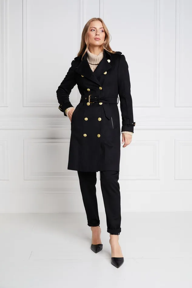 Holland Cooper Tailoring Women Marlborough Trench Coat Soft Black