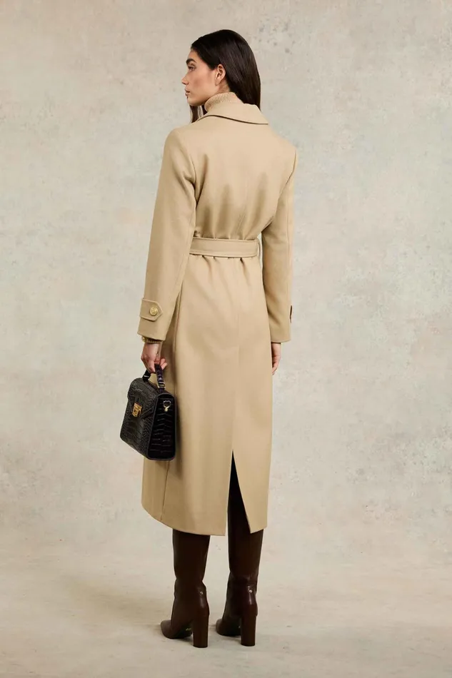Holland Cooper Tailoring Women Wrap Coat Camel
