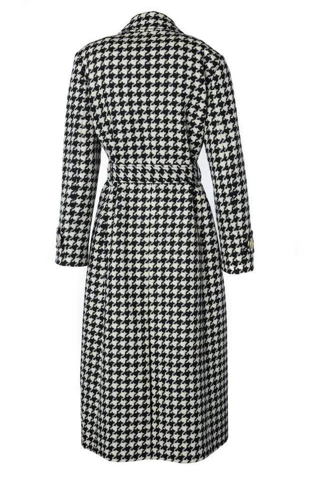 Holland Cooper Tailoring Women Wrap Coat Large Scale Houndstooth