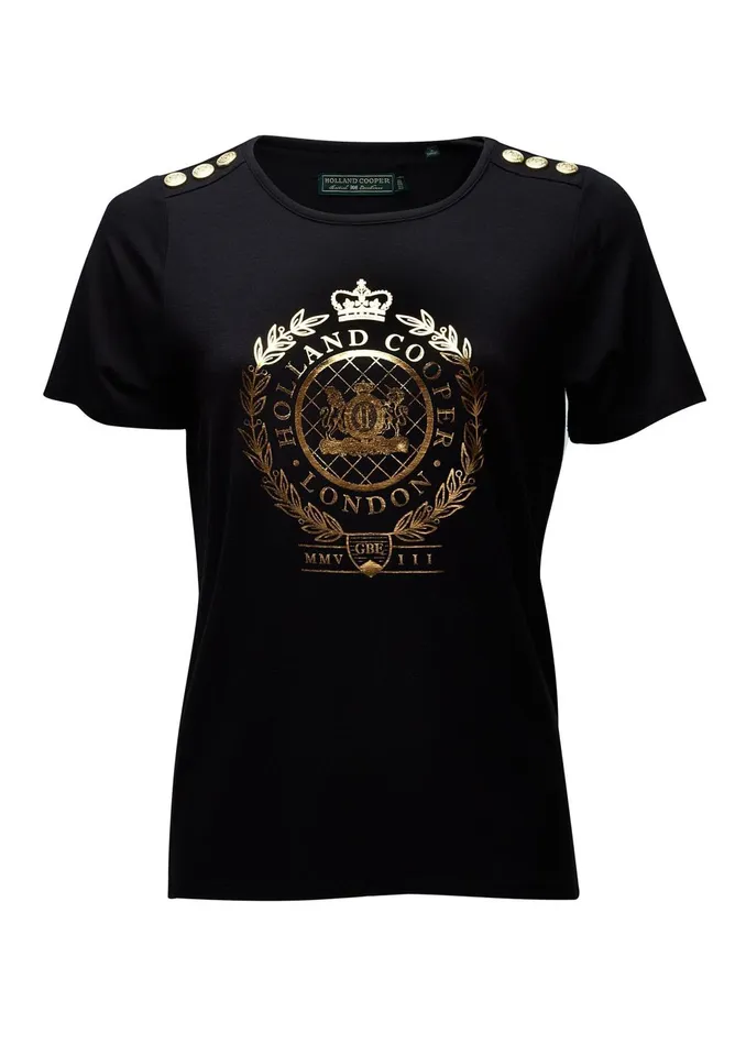 Holland Cooper Tees Women Ornate Crest Tee Holland Cooper Tees Women Ornate Crest Tee