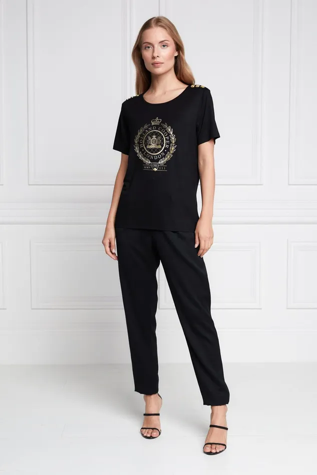 Holland Cooper Tees Women Ornate Crest Tee Holland Cooper Tees Women Ornate Crest Tee