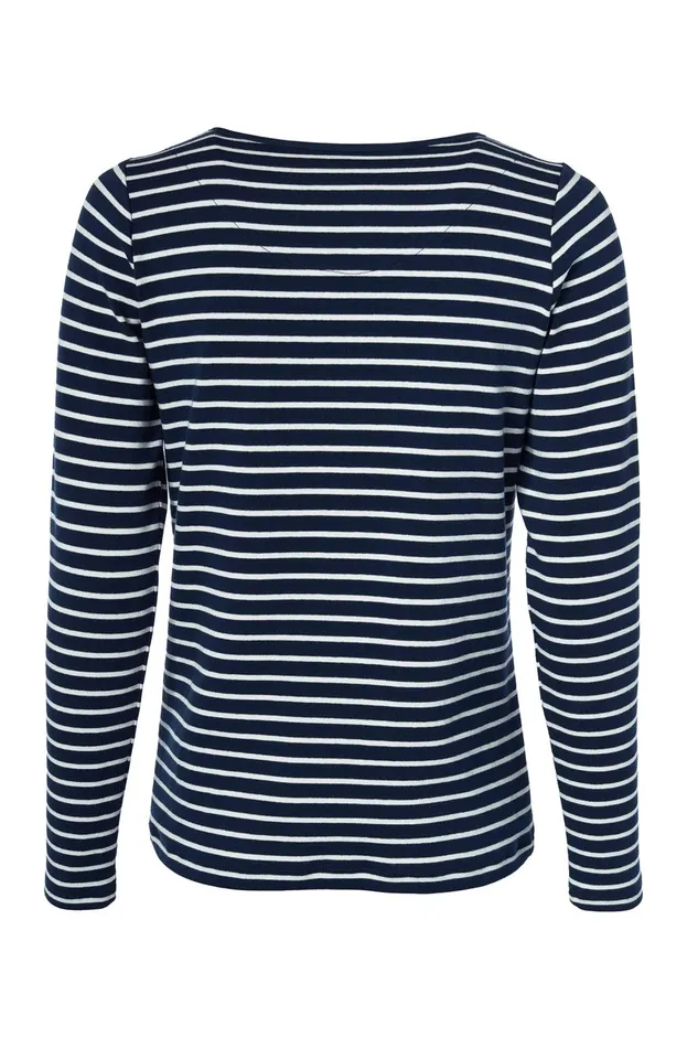 Holland Cooper Tops Women Padstow Long Sleeve Crew Neck Tee Ink Navy Natural Stripe Holland Cooper Tops Women Padstow Long Sleeve Crew Neck Tee Ink Navy Natural Stripe
