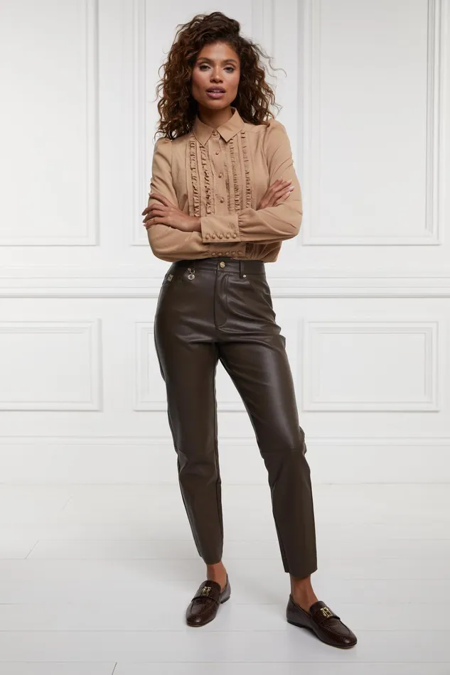 Holland Cooper Trousers Women Dunwick Faux Leather Pant Holland Cooper Trousers Women Dunwick Faux Leather Pant