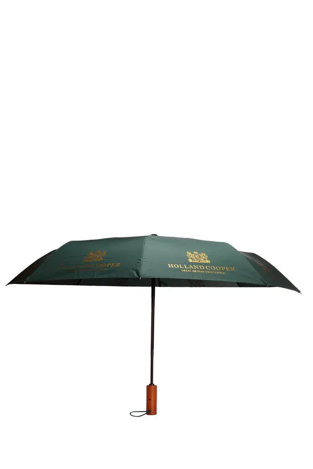 Holland Cooper Umbrellas Mini HC Umbrella Green Holland Cooper Umbrellas Mini HC Umbrella Green