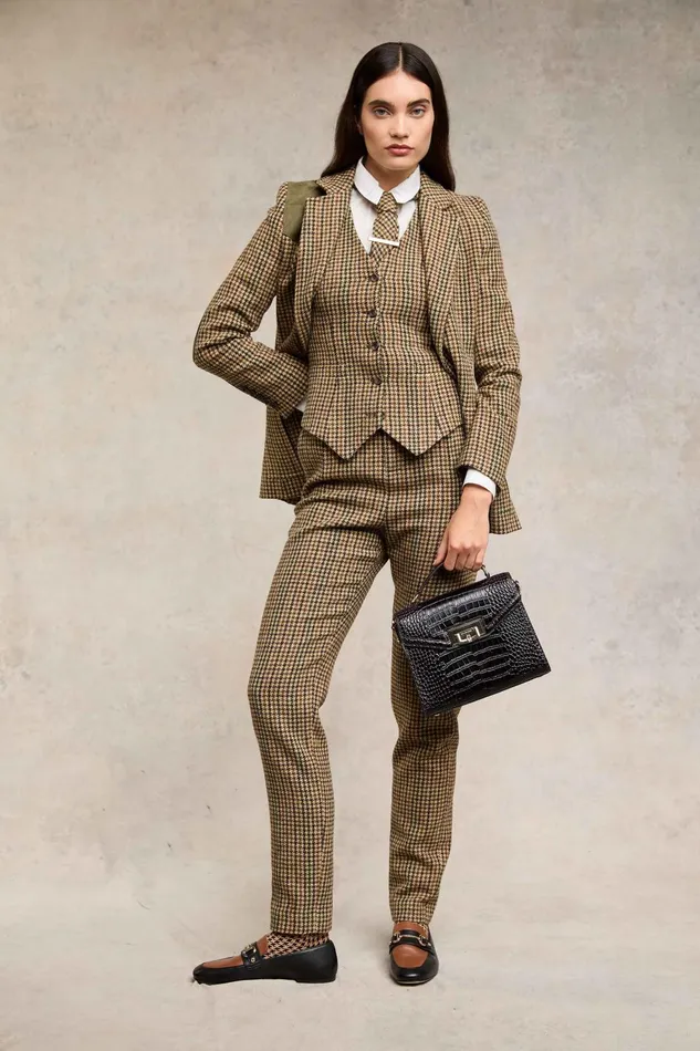 Holland Cooper Waistcoats Women Hampton Waistcoat Hailes Green Tweed