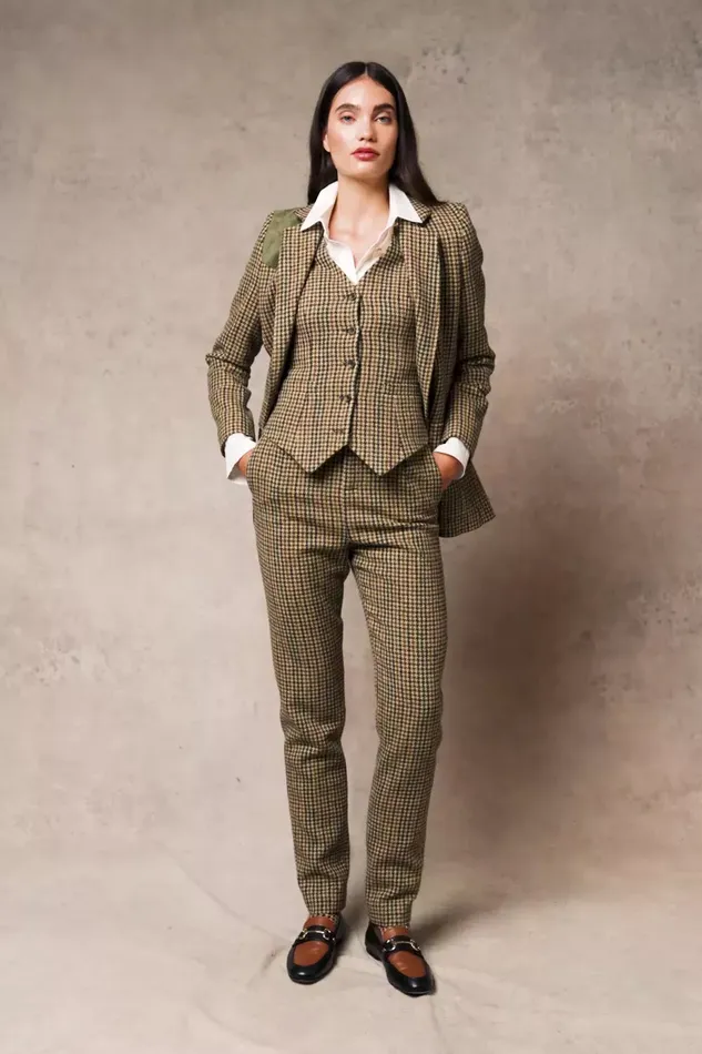 Holland Cooper Waistcoats Women Hampton Waistcoat Hailes Green Tweed