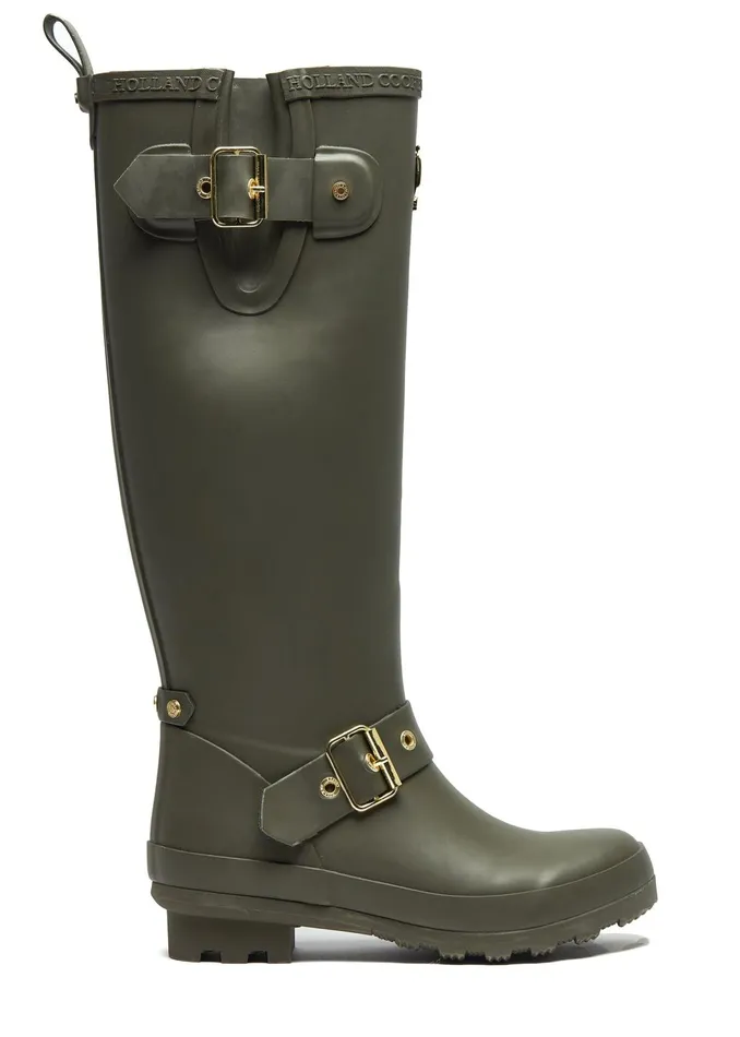 Holland Cooper Wellington Boots Women Sherpa Lined Regency Wellington Matte Green