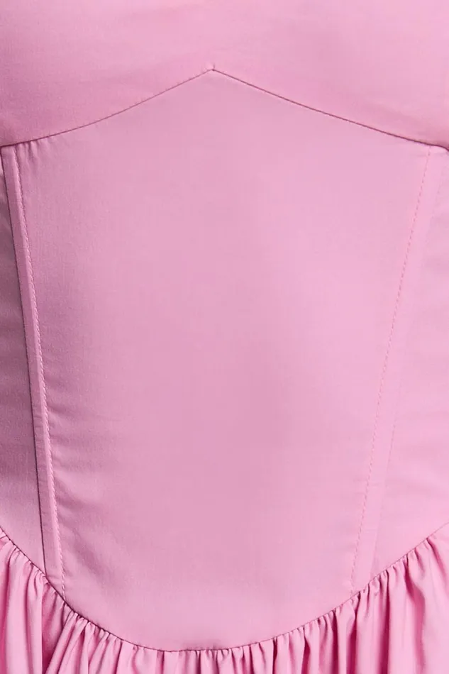Holly Midi Dress 8211 Corset Lace Up Dress With Split In Musk Pink Women Showpo Dresses