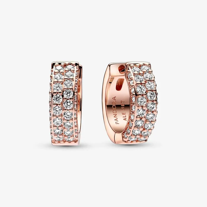 Hoop Earrings Women Pandora Online Timeless Pav Doublerow Hoop Earrings