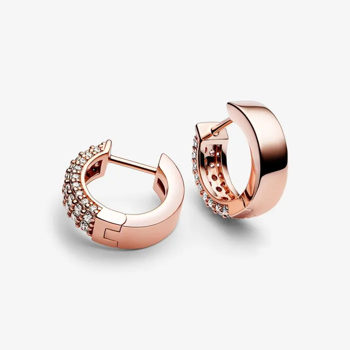 Hoop Earrings Women Pandora Online Timeless Pav Doublerow Hoop Earrings