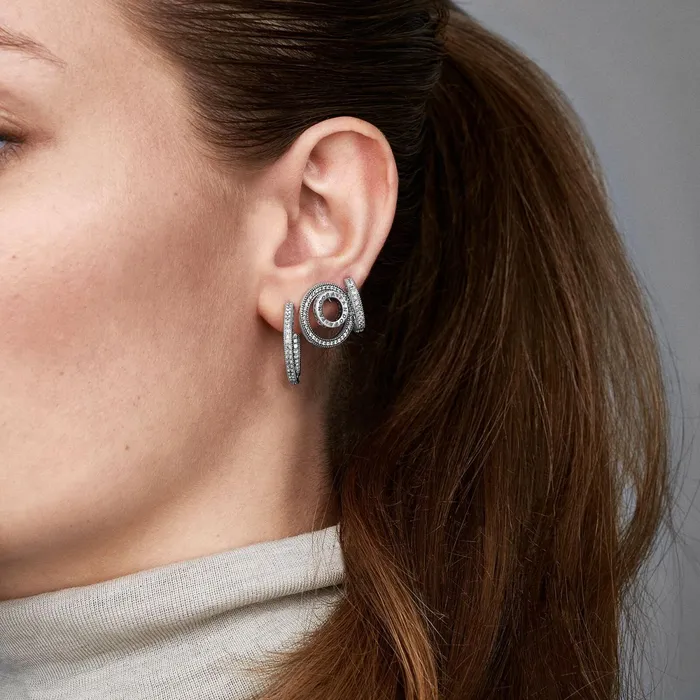 Hoop Earrings Women Pandora Sparkle and Hearts Hoop Earrings