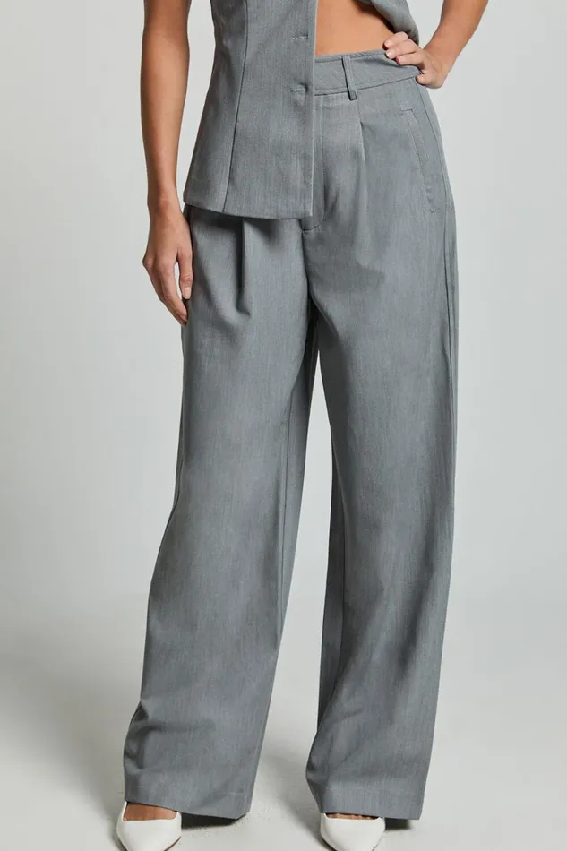 Hope Pants 8211 Wide Leg Tailored Pants In Grey Women Showpo Pants