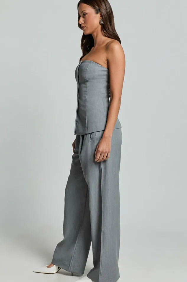 Hope Pants 8211 Wide Leg Tailored Pants In Grey Women Showpo Pants