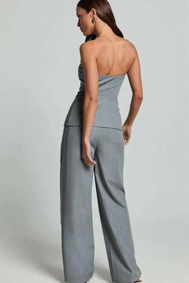 Hope Pants 8211 Wide Leg Tailored Pants In Grey Women Showpo Pants