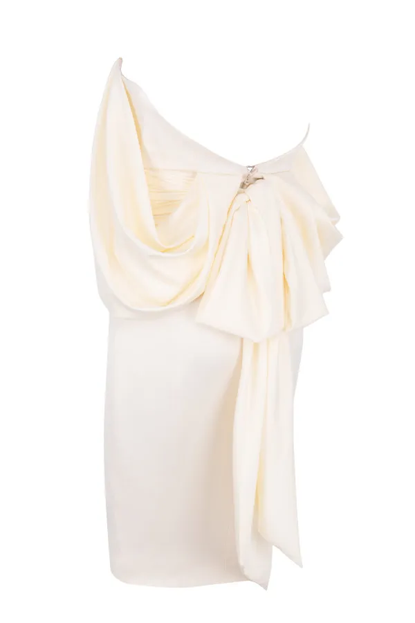House Of CB AishaIvory Satin Strapless Dress Ivory Women Strapless Dresses