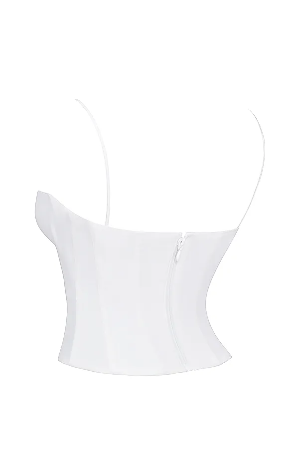 House Of CB AudetteWhite Structured Corset White Women Tops