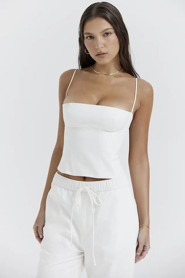 House Of CB AudetteWhite Structured Corset White Women Tops