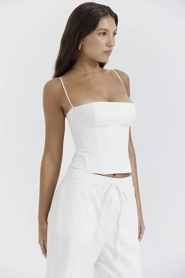 House Of CB AudetteWhite Structured Corset White Women Tops