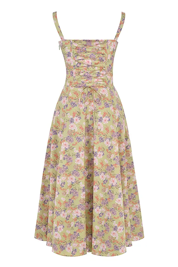 House Of CB CarmenPeony Print Bustier Sundress 8211 SALE Peony Women Corset Dresses